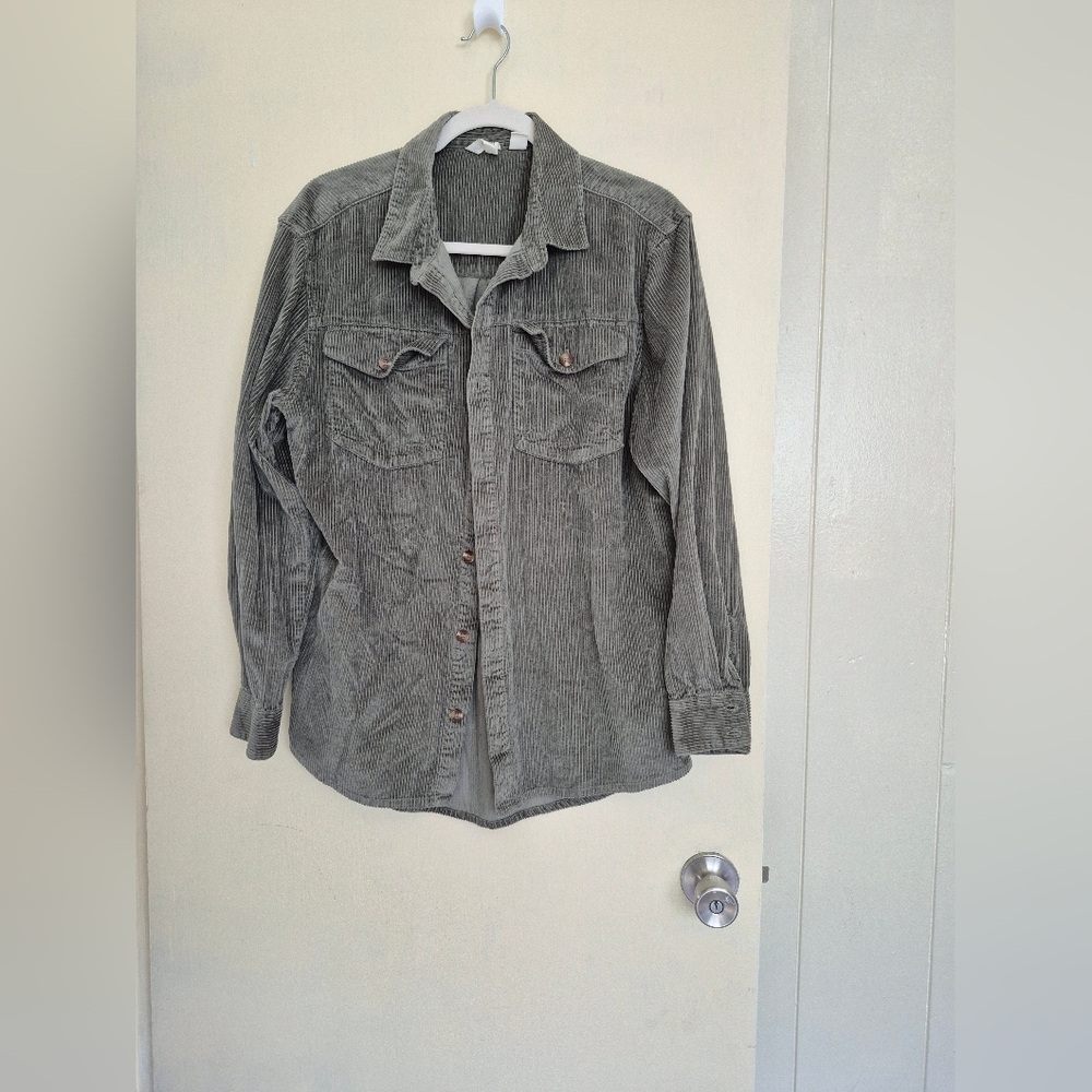 Roxy olive green corduroy long sleeve size small